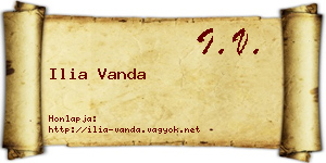Ilia Vanda névjegykártya